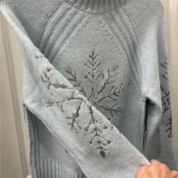 NWT cupcakes & cashmere Light Blue Cowl Neck Sweater - XL - Picture 4 of 7